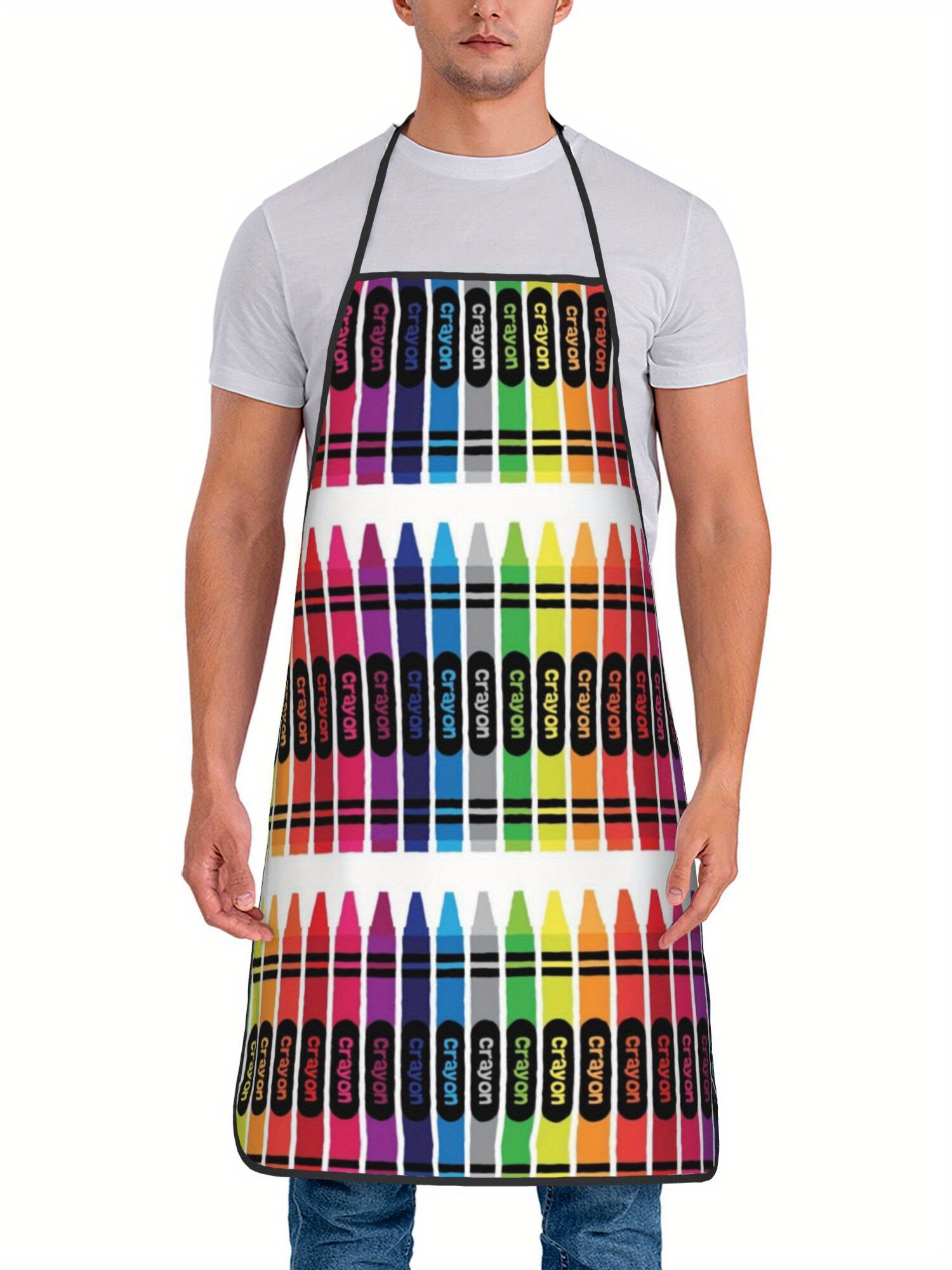 Kitchen Baking Background - White Background Rainbow Crayon Strip Full