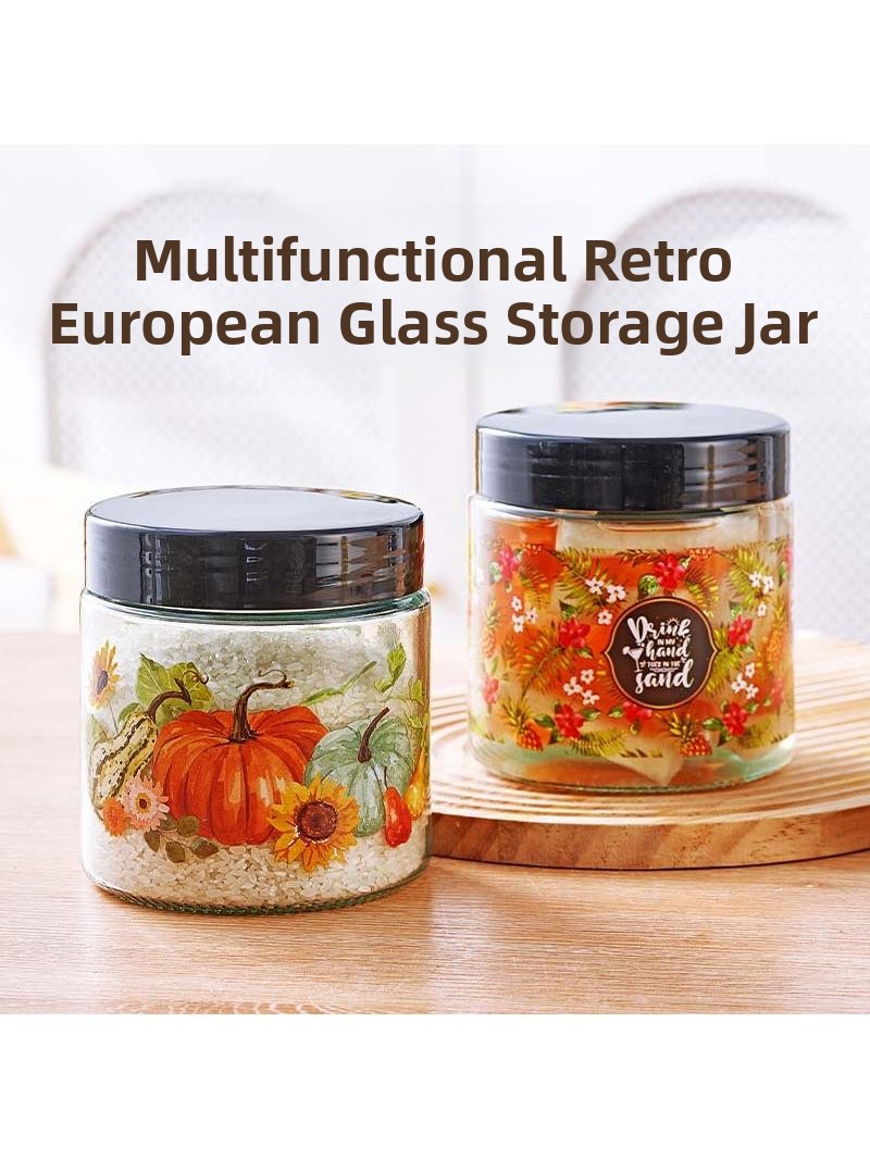 Kitchen Baking Canisters - Thickened Glass Sealed Storage Jar Tea