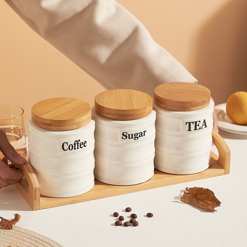 3PCS Ceramic Storage Jars Set  - Kitchen Baking Canisters review and price