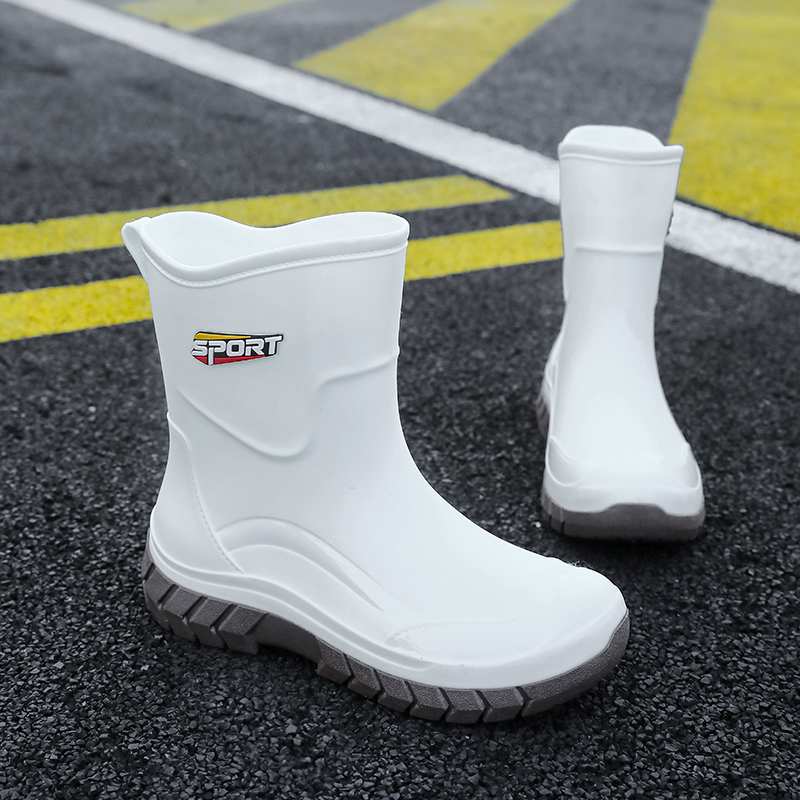 White Mid-Calf Rain Boots Wome - Kitchen Job review and price