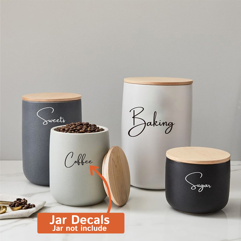 Decal Only 8Pcs Kitchen Organi - Kitchen Baking Canisters review and price