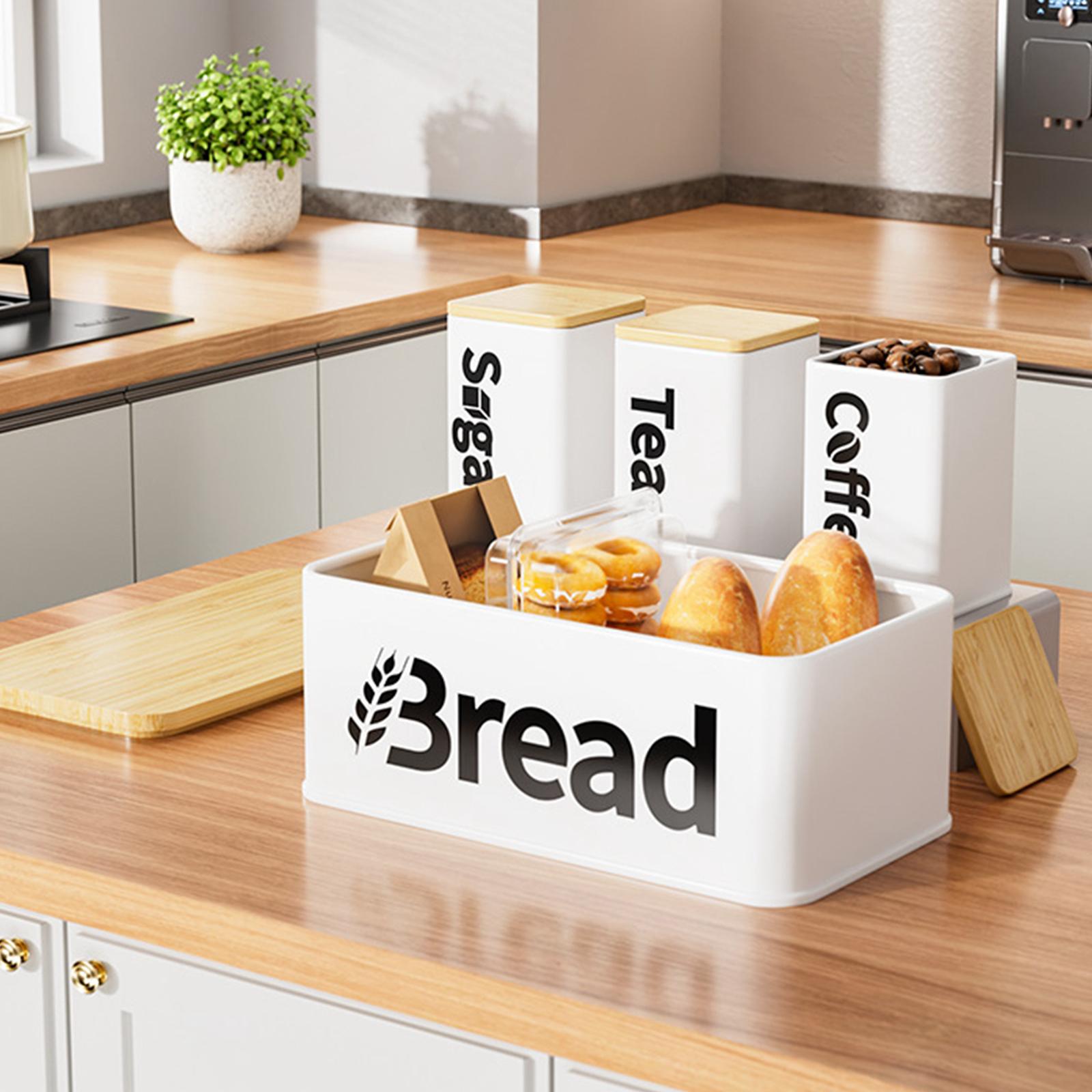 Iron Bamboo Bread Storage Bin  - Kitchen Baking Canisters review and price