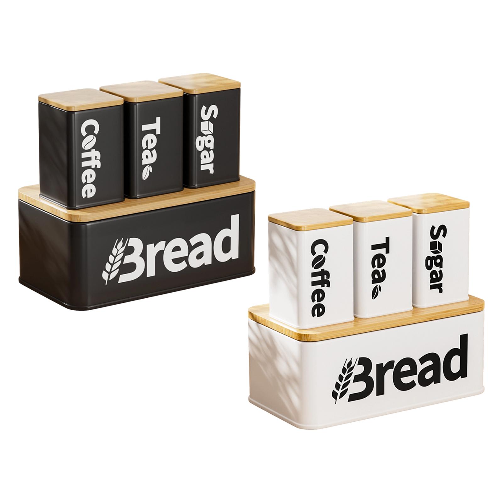 Iron Bamboo Bread Storage Bin  - Kitchen Baking Canisters review and price