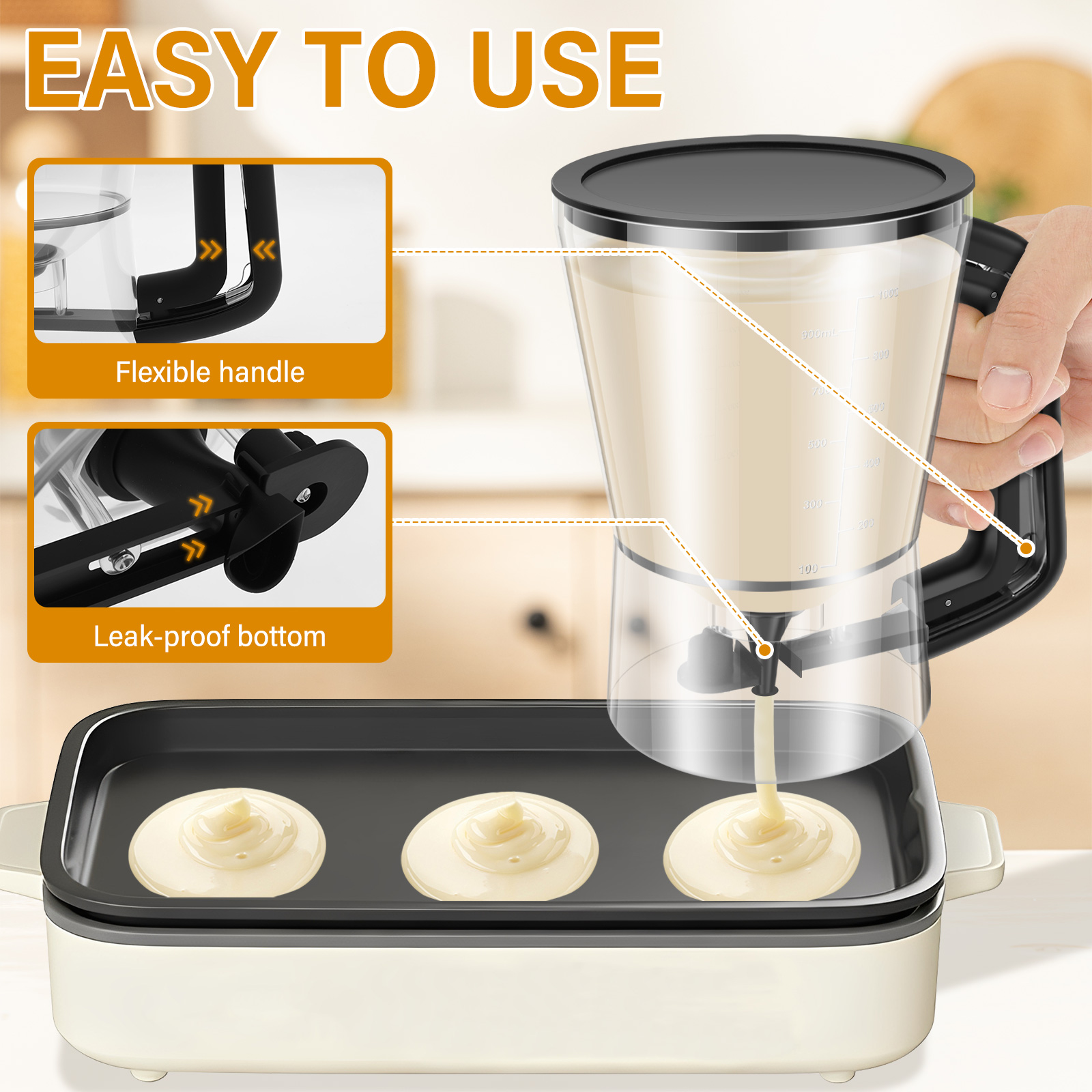 900/1000ml Pancake Batter Disp - Kitchen Baking Blender review and price