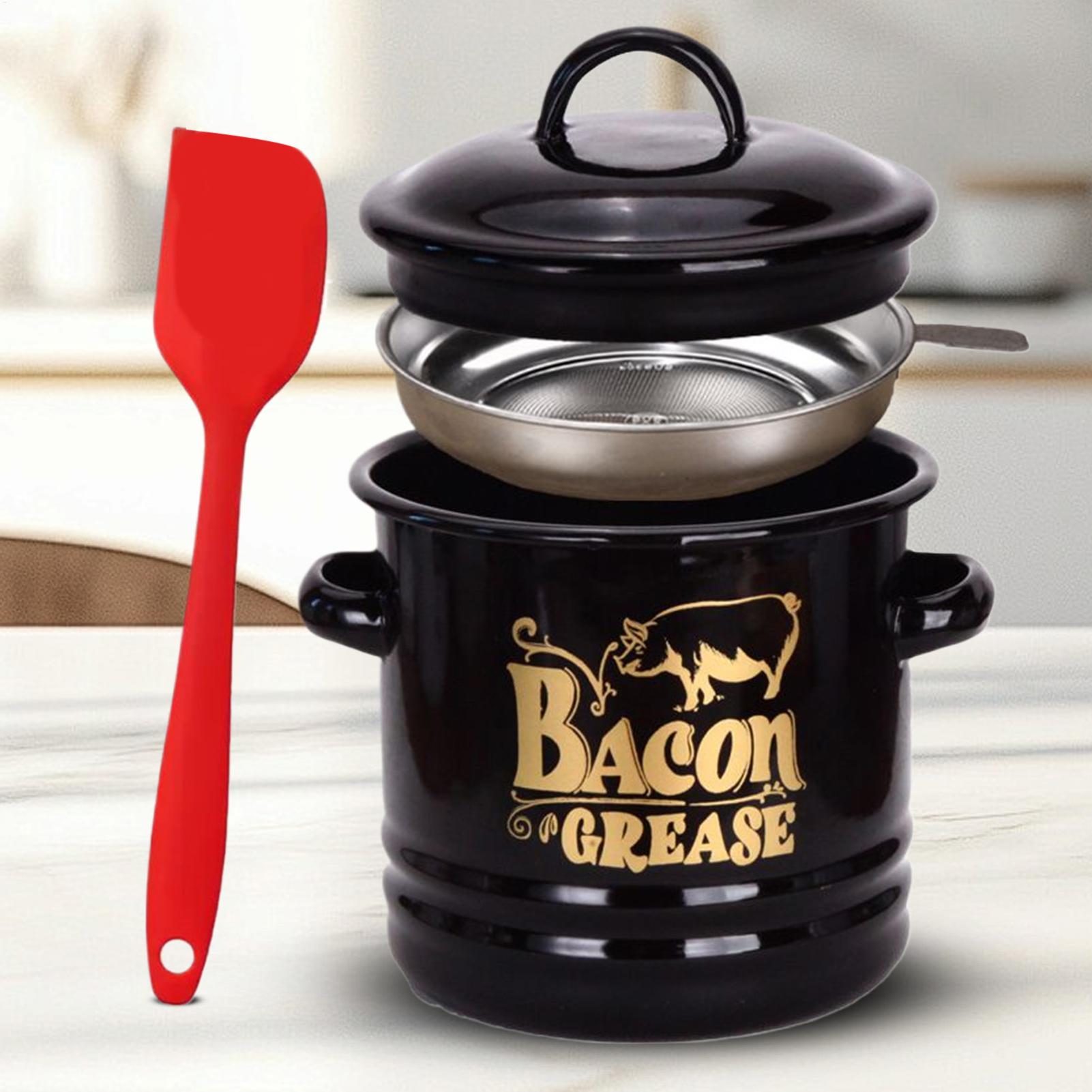 Bacon Grease Container 1200ml  - Kitchen Baking Canisters review and price