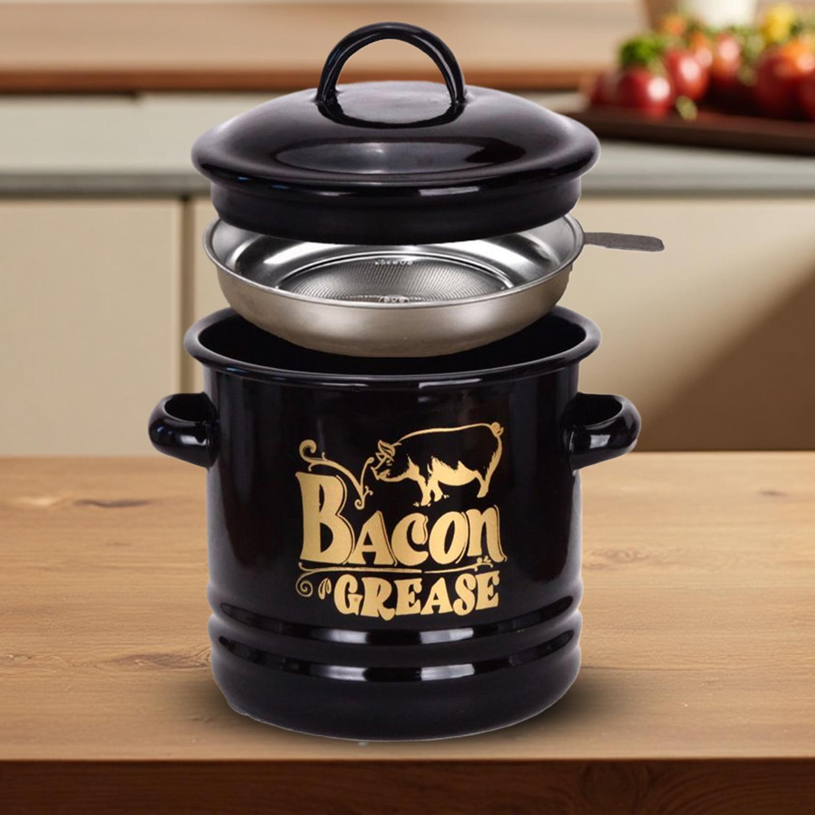 Bacon Grease Container 1200ml  - Kitchen Baking Canisters review and price