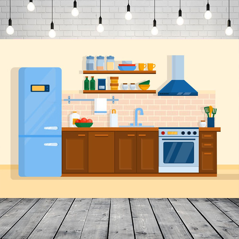 Cartoon Kitchen Photography Ba - Kitchen Baking Background review and price
