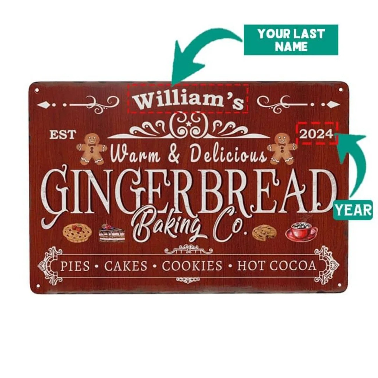 1pc Personalized Gingerbread B - Kitchen Baking Decor review and price