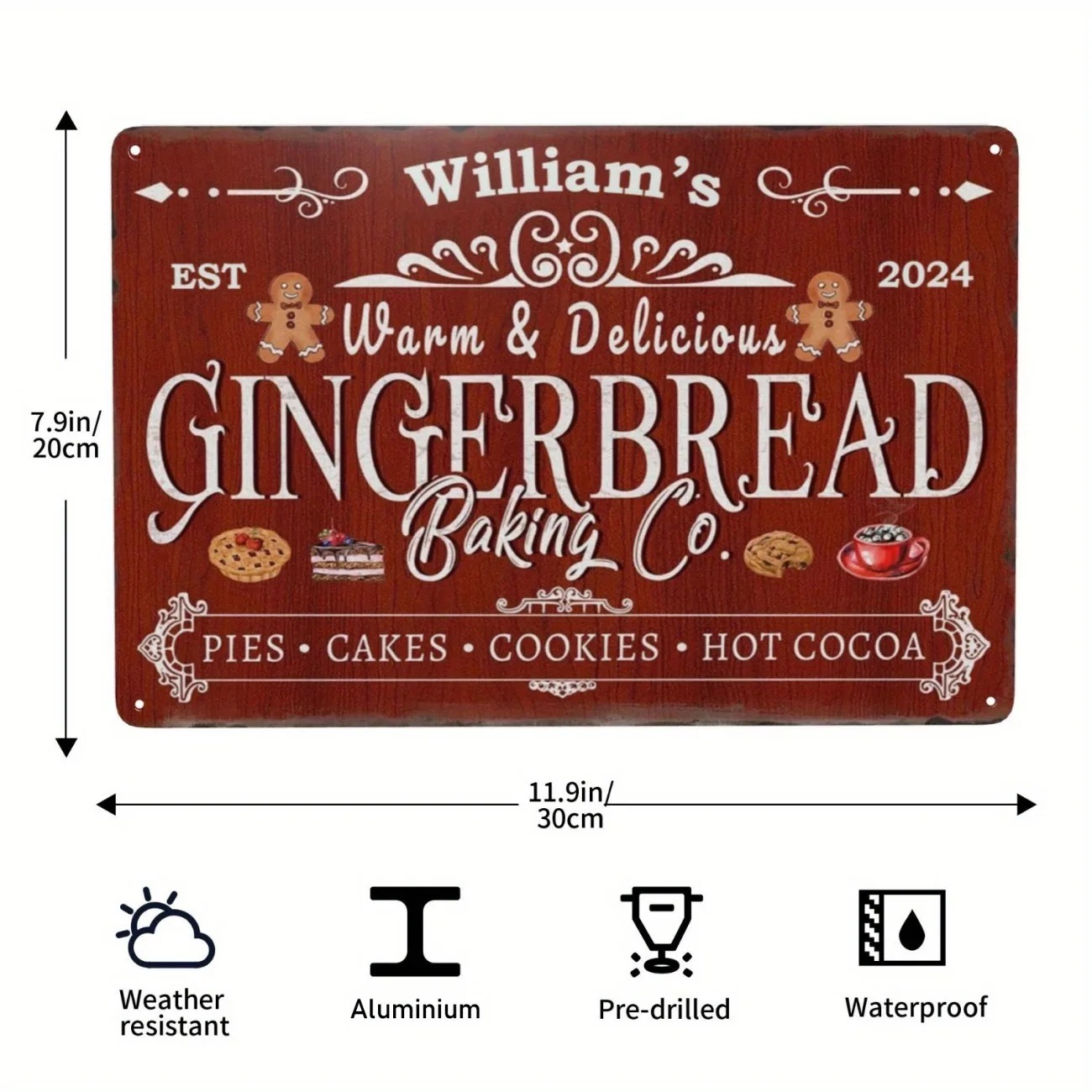 1pc Personalized Gingerbread B - Kitchen Baking Decor review and price