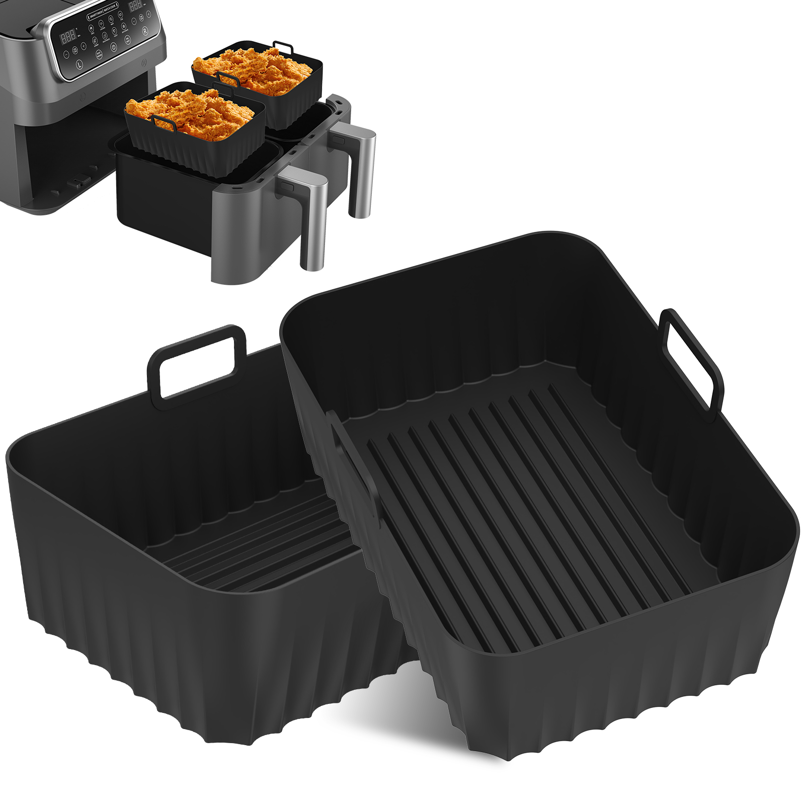 Reusable Silicone Air Fryer Ba - Kitchen Baking Tray review and price
