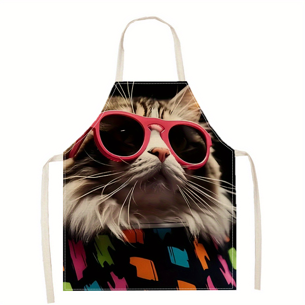 Linen Apron Funny Cat Sunglass - Kitchen Baking Ideas review and price