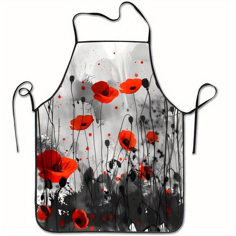 1pc Red Poppies Floral Print S - Kitchen Baking Background review and price